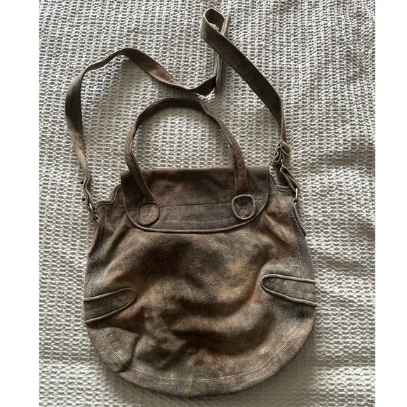 Calleen Cordero Leather Suede Brown Tan‎ Satchel Purse Bag Slouchy - Picture 4 of 9